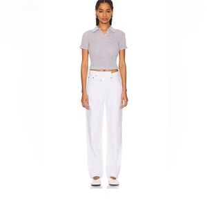 AGOLDE - high rise cross cross white denim jeans (Size 24)